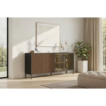 Komoda CORTINA 4DS antracitová/tmavě hnědá 1