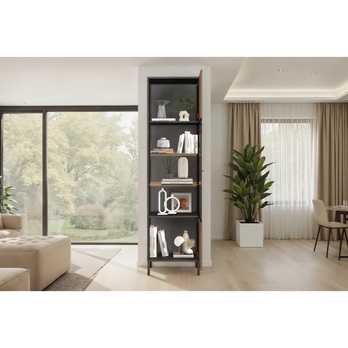 Vitrína CORTINA antracitová/tmavě hnědá 5