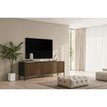 TV komoda CORTINA antracitová/tmavě hnědá 1