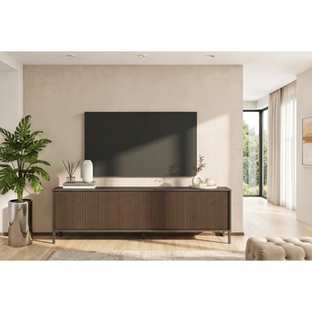 TV komoda CORTINA antracitová/tmavě hnědá 3