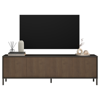 TV komoda CORTINA antracitová/tmavě hnědá 5