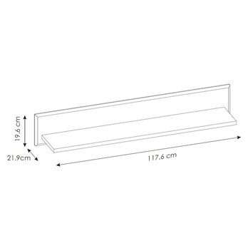 Nástěnná police CORTINA dub tmavý grande, šířka 117 cm 4