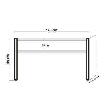 Konzolový stolek COSMO borovice/černá 4