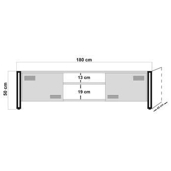 TV komoda COSMO borovice atlantická/černá 4