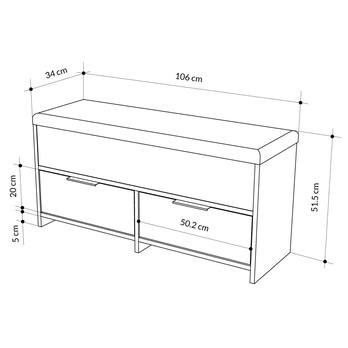 Botníková lavice COVE antracitová 6