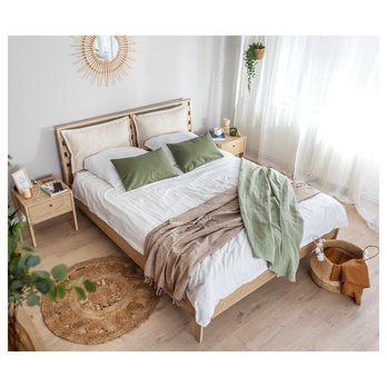 Čalouněné podhlavníky  COZY béžová, 2 ks, pro šířku 180 cm 1
