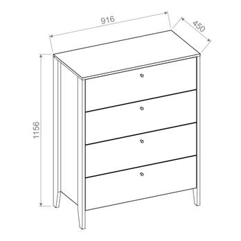 Komoda  COZY olejovaný dub, šířka 92 cm 7