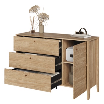 Komoda COZY olejovaný dub, šířka 136 cm 2