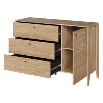 Komoda COZY olejovaný dub, šířka 136 cm 3