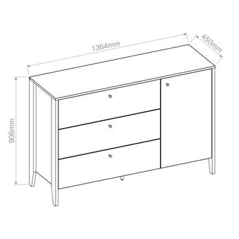 Komoda COZY olejovaný dub, šířka 136 cm 6
