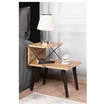 Noční stolek  CROSS přírodní 3