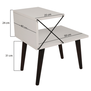 Noční stolek  CROSS bílá 6