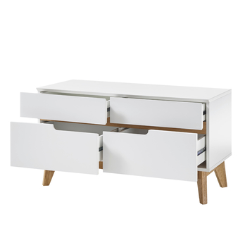 Botníková lavice CVERO bílý matný lak/masivní dub 2