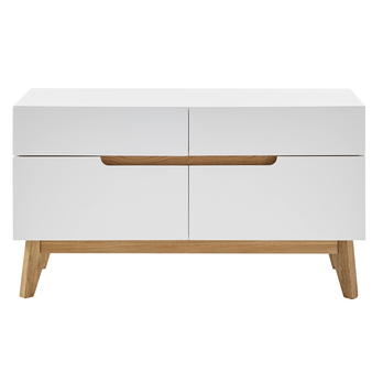 Botníková lavice CVERO bílý matný lak/masivní dub 3