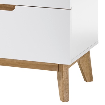 Botníková lavice CVERO bílý matný lak/masivní dub 6