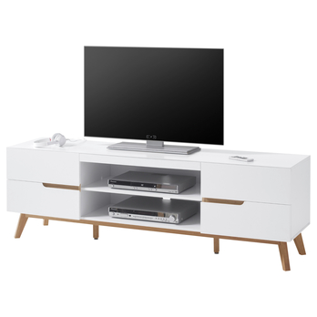 TV komoda CVERO bílý matný lak/masivní dub 5