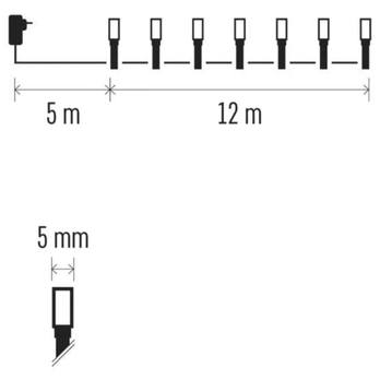 Vánoční LED řetěz D4AC03 studená bílá, délka 12 m 6
