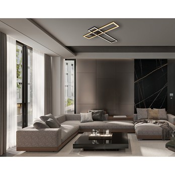 Stropní LED svítidlo DAKARI černá/zlatá 1
