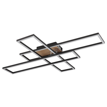 Stropní LED svítidlo DAKARI černá/dřevo 4