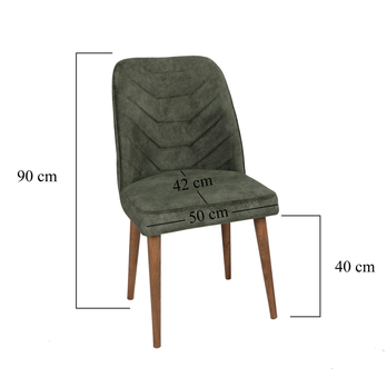 Jídelní židle  DALLAS tmavě zelená/ořech, set 4 ks 7