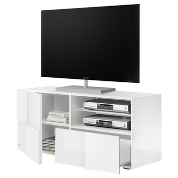 TV komoda DAMA 3 bílá lesklá 2