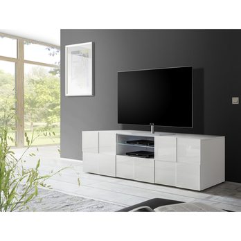 TV komoda DAMA 6 bílá lesklá 1