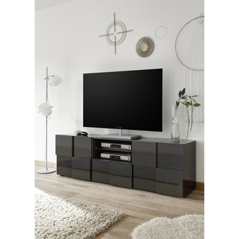 TV komoda DAMA 6 šedá lesklá 1