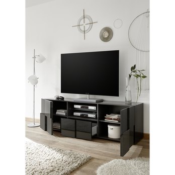 TV komoda DAMA 6 šedá lesklá 2