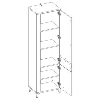 Regál DARCY SB10 zlatý řemeslný dub/alpská bílá lesklá 2