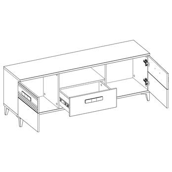 TV komoda DARCY SB1 zlatý řemeslný dub/alpská bílá lesklá 2