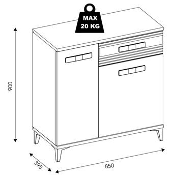 Komoda DARCY SB2 zlatý řemeslný dub/alpská bílá lesklá 4
