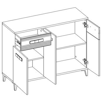 Komoda DARCY SB3 zlatý řemeslný dub/alpská bílá lesklá 2
