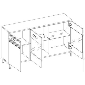 Komoda DARCY SB5 zlatý řemeslný dub/alpská bílá lesklá 2