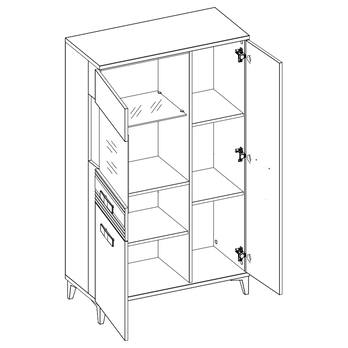 Vitrína DARCY SB6 zlatý řemeslný dub/alpská bílá lesklá 2