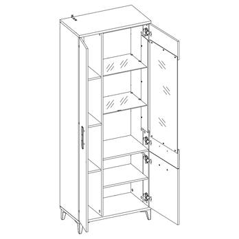 Vitrína DARCY SB7 zlatý řemeslný dub/alpská bílá lesklá 2
