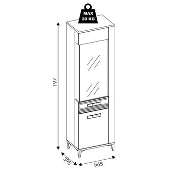 Vitrína DARCY SB8 zlatý řemeslný dub/alpská bílá lesklá 6