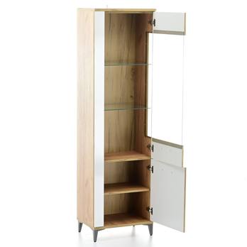 Vitrína DARCY SB9 zlatý řemeslný dub/alpská bílá lesklá 2