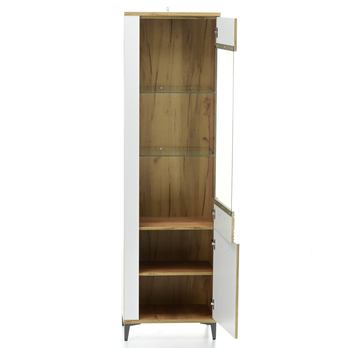 Vitrína DARCY SB9 zlatý řemeslný dub/alpská bílá lesklá 3