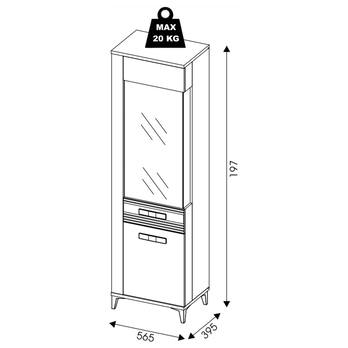 Vitrína DARCY SB9 zlatý řemeslný dub/alpská bílá lesklá 7