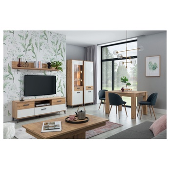 Jídelní stůl DARCY zlatý řemeslný dub 1