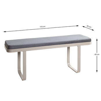 Lavice DARIO kašmírová/antracitová, šířka 115 cm 4