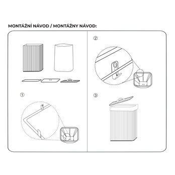 Bambusový koš na prádlo DAVIDSON II šedá 3