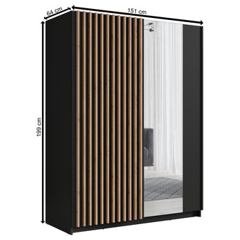 Šatní skříň DAX černá/dub artisan 6