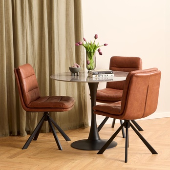 Jídelní židle DEAN hnědá/matná černá 1