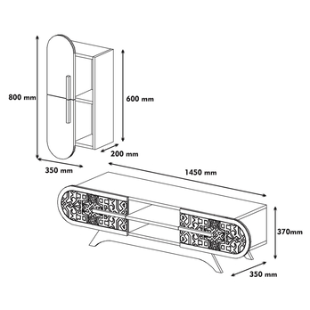 Obývací stěna  DEFNE 3 ořech/žlutá 3