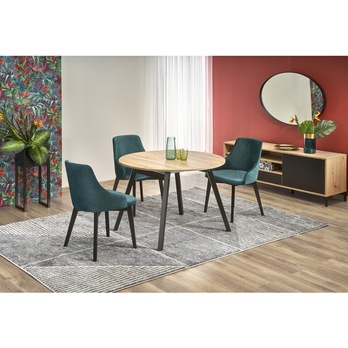 Jídelní stůl DEMBE dub artisan/černá 1
