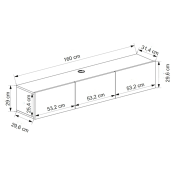 TV stolek DENBY bílá 4