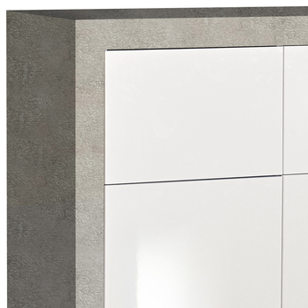 Komoda DERRICK 5 beton/bílá vysoký lesk 1