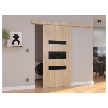 Posuvné dveře DESIO 106 dub sonoma/černá, 106x205 cm 1