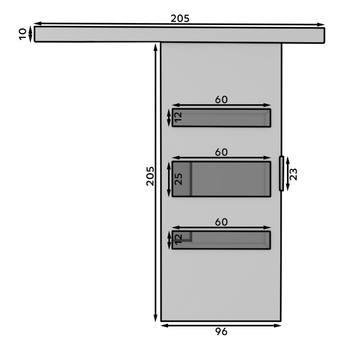 Posuvné dveře DESIO 96 dub sonoma/černá, 96x205 cm 2